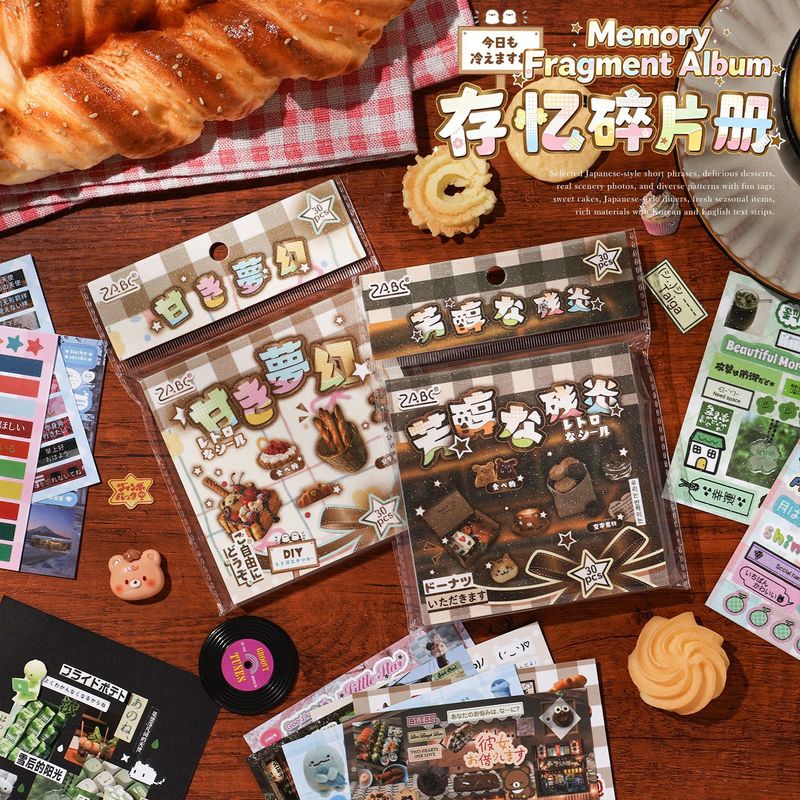 Snacks Food Labels - 30 Adet Estetik Vintage Gıda Etiketi