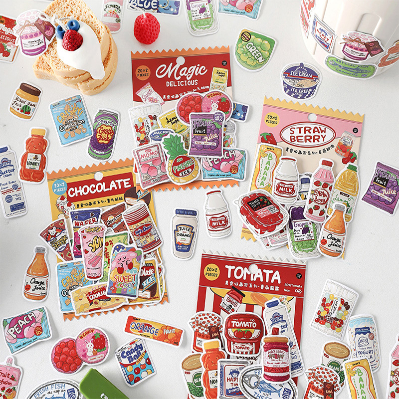 Snacks Food Labels - Sevimli Yiyecek Çıkartmaları Fast Food Atıştırmalıklar