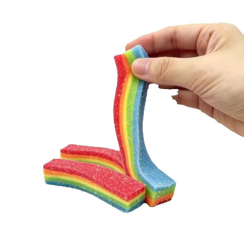 Candy Sour Strip - Yumuşak Gökkuşağı Şeritli Stres Topu Sıkma