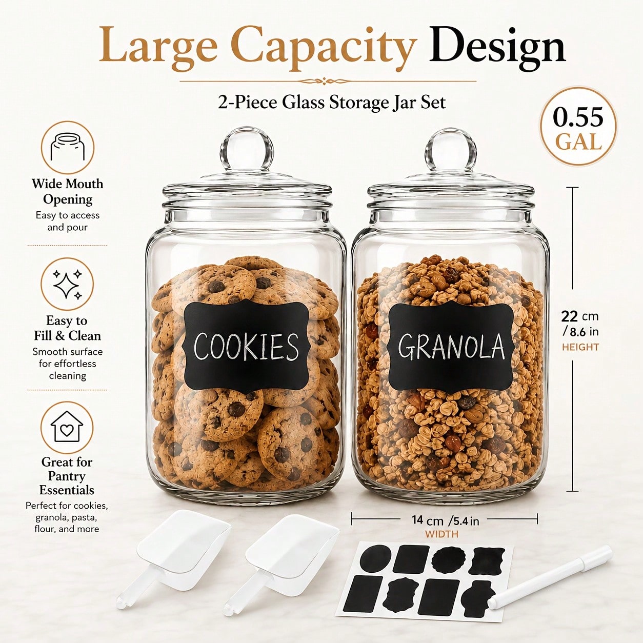 2 Parçalı Cam Saklama Kavanozu - Snacks Food Labels incelemesi ve fiyatı